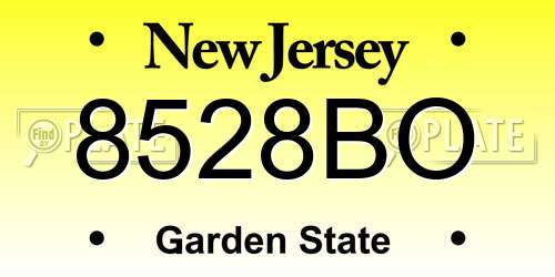 8528BO New Jersey License Plate