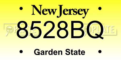 8528BQ New Jersey License Plate