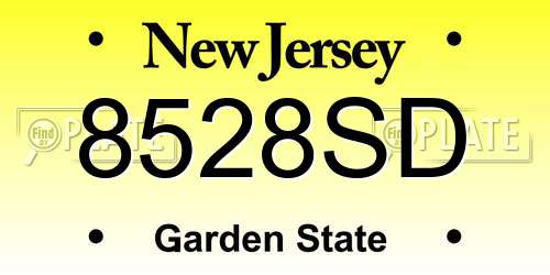 8528SD New Jersey License Plate