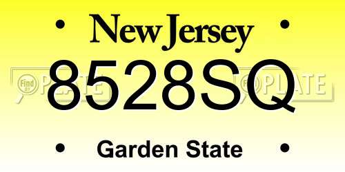 8528SQ New Jersey License Plate