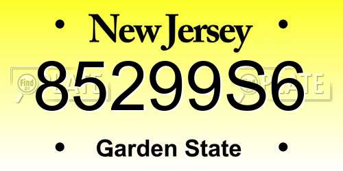 85299S6 New Jersey License Plate