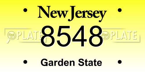 8548 New Jersey License Plate