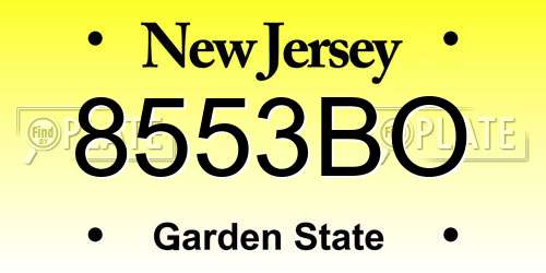 8553BO New Jersey License Plate