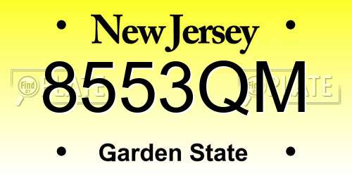 8553QM New Jersey License Plate