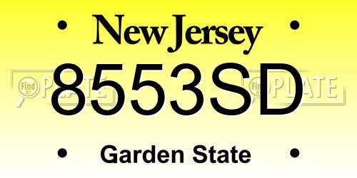 8553SD New Jersey License Plate