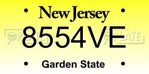 8554VE New Jersey License Plate