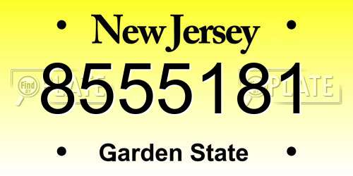 8555181 New Jersey License Plate