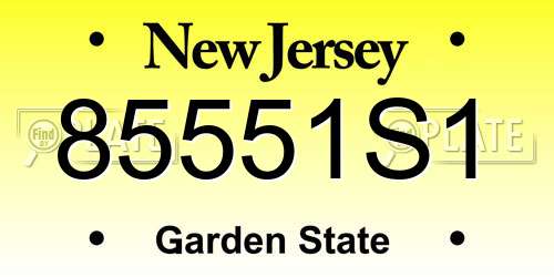 85551S1 New Jersey License Plate