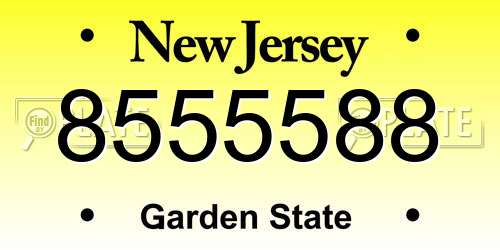 8555588 New Jersey License Plate