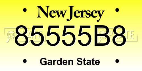 85555B8 New Jersey License Plate