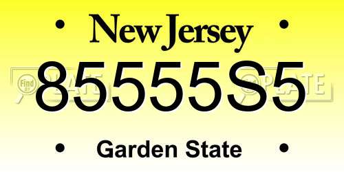 85555S5 New Jersey License Plate