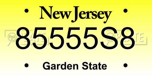 85555S8 New Jersey License Plate
