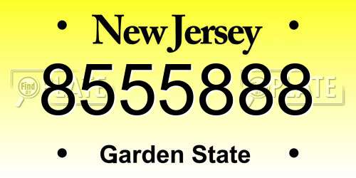 8555888 New Jersey License Plate