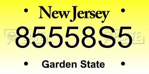 85558S5 New Jersey License Plate