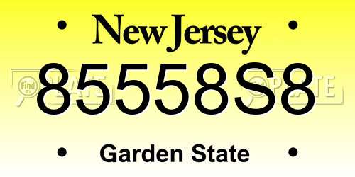 85558S8 New Jersey License Plate