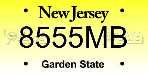 8555MB New Jersey License Plate