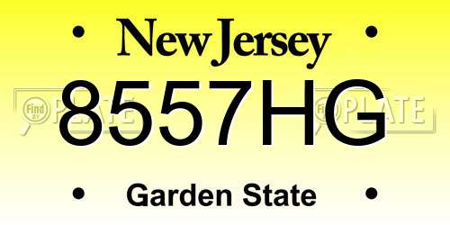 8557HG New Jersey License Plate