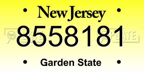 8558181 New Jersey License Plate