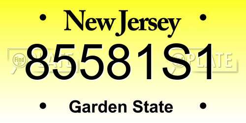 85581S1 New Jersey License Plate