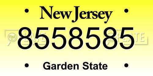 8558585 New Jersey License Plate