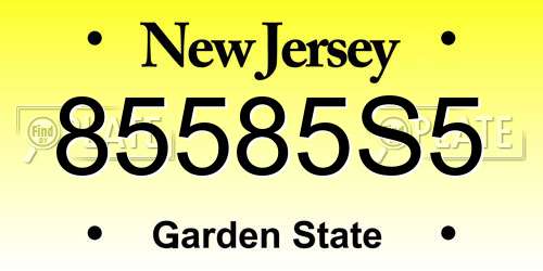 85585S5 New Jersey License Plate