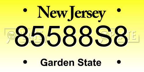 85588S8 New Jersey License Plate