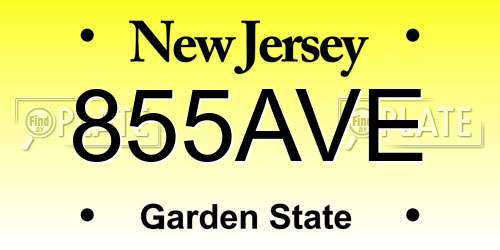 855AVE New Jersey License Plate