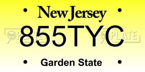 855TYC New Jersey License Plate