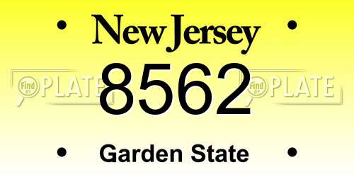 8562 New Jersey License Plate
