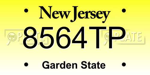 8564TP New Jersey License Plate