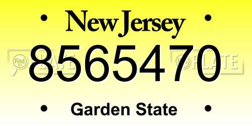 8565470 New Jersey License Plate