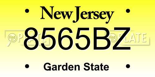 8565BZ New Jersey License Plate