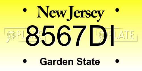 8567DI New Jersey License Plate