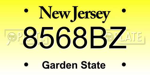 8568BZ New Jersey License Plate