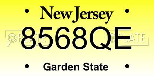 8568QE New Jersey License Plate