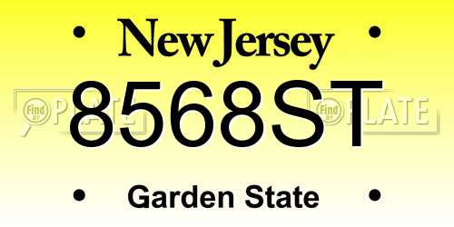 8568ST New Jersey License Plate