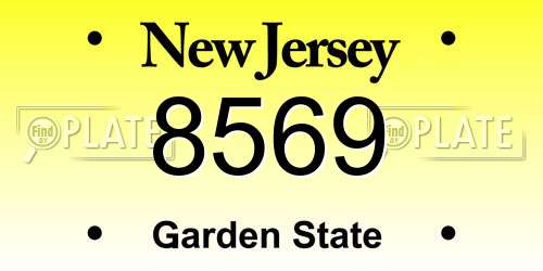 8569 New Jersey License Plate