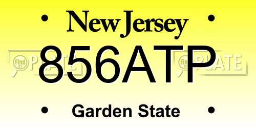 856ATP New Jersey License Plate
