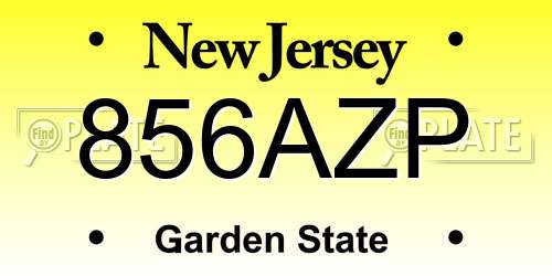 856AZP New Jersey License Plate