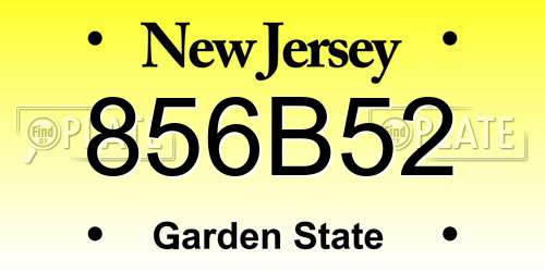 856B52 New Jersey License Plate