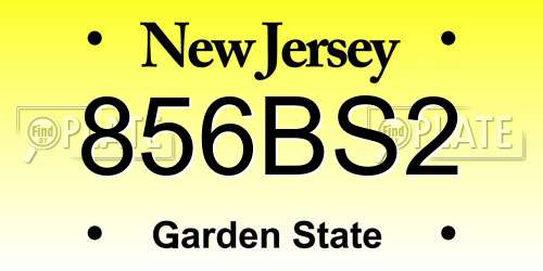 856BS2 New Jersey License Plate