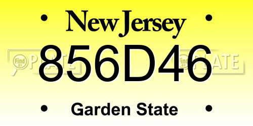 856D46 New Jersey License Plate