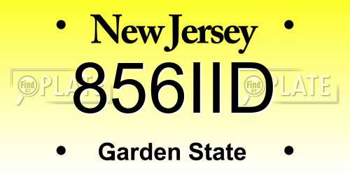 856IID New Jersey License Plate