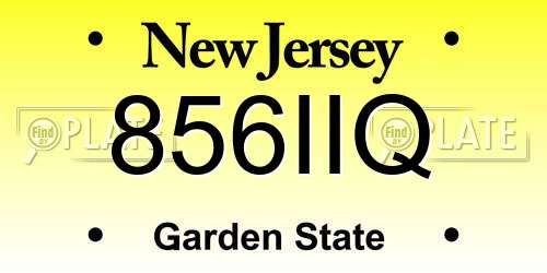 856IIQ New Jersey License Plate
