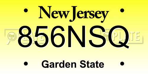 856NSQ New Jersey License Plate