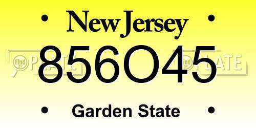 856O45 New Jersey License Plate