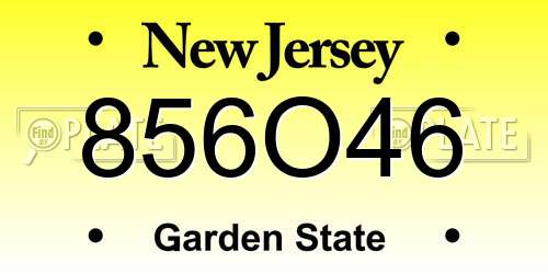 856O46 New Jersey License Plate