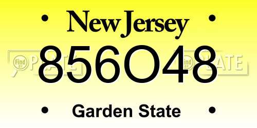 856O48 New Jersey License Plate