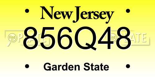 856Q48 New Jersey License Plate