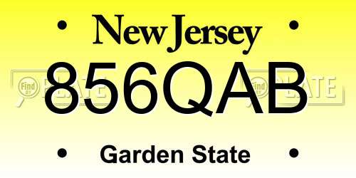 856QAB New Jersey License Plate